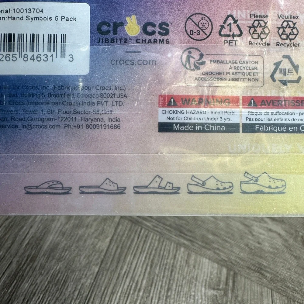Crocs Jibbitz Charms Unisex OS‎ Yellow Hand Symbols Emoji 5 Pack NEW 10013704